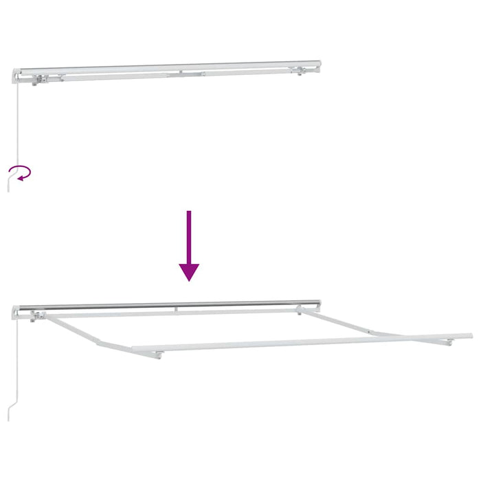 Cortina Retractabilă Manual Verde și alb 350 x 250 cm WALTI