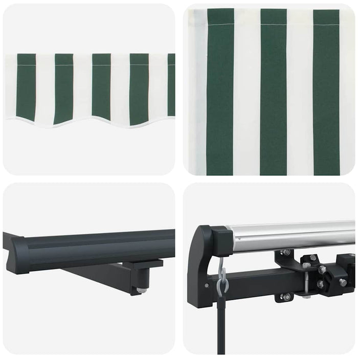 Cortina Retractabilă Manual Verde și alb 350 x 250 cm - WALTI WALTI