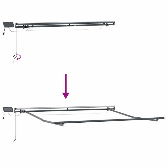 Cortina Retractabilă Manual Verde și alb 350 x 250 cm țesătură - WALTI WALTI