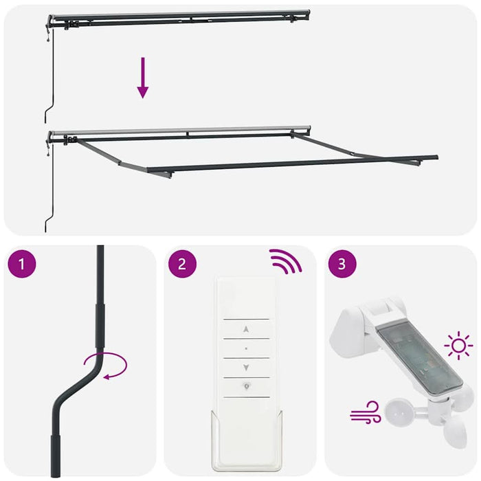 Cortina Retractabilă Verde și alb 350 x 250 cm - WALTI WALTI