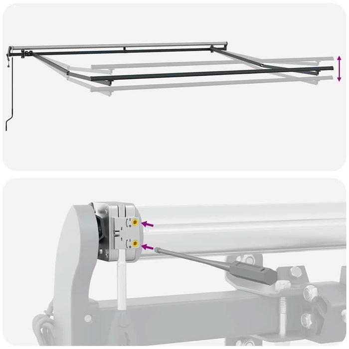 Cortina Retractabilă Verde și alb 350 x 250 cm - WALTI WALTI