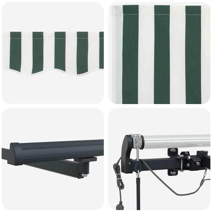 Țesătură pentru copertină Verde și alb 350 x 250 cm Poliester - WALTI WALTI