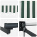 Cortina Retractabilă Manual Verde și alb 350 x 250 cm țesătură - WALTI WALTI