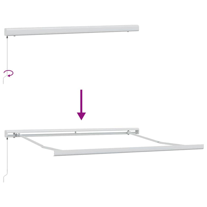 Cortina Retractabilă Verde și alb 350 x 250 cm Stofă și Metal - WALTI WALTI