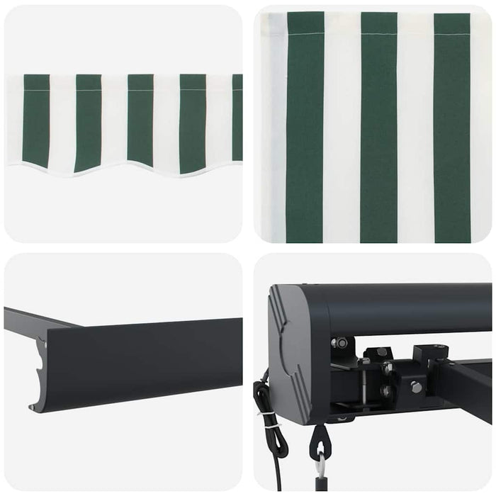 Copertină Verde și alb 350 x 250 x 165 cm Poliester și Aluminiu - WALTI WALTI