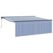 Cortina Retractabilă Manual Dungi Albastre și Albe 400 × 300 cm - WALTI WALTI