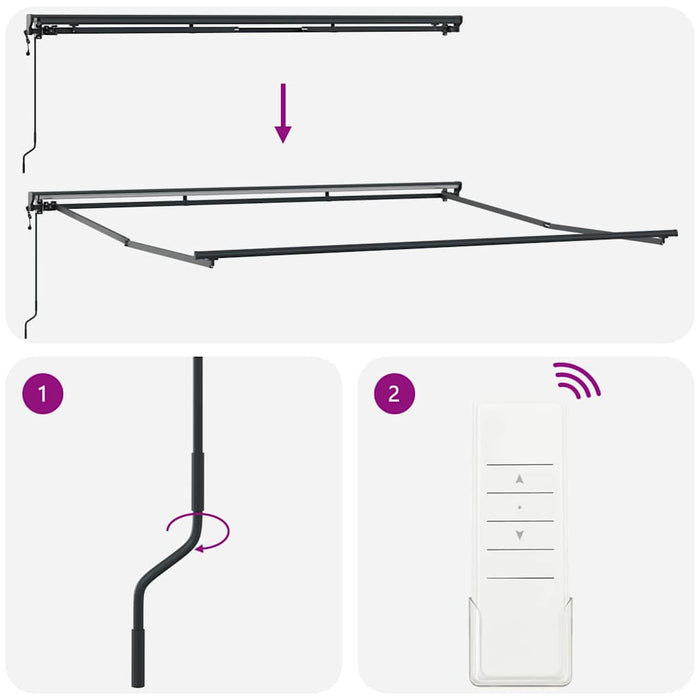 Cortina Retractabilă Manual Gri 400 × 300 cm Aluminiu, țesătură - WALTI WALTI