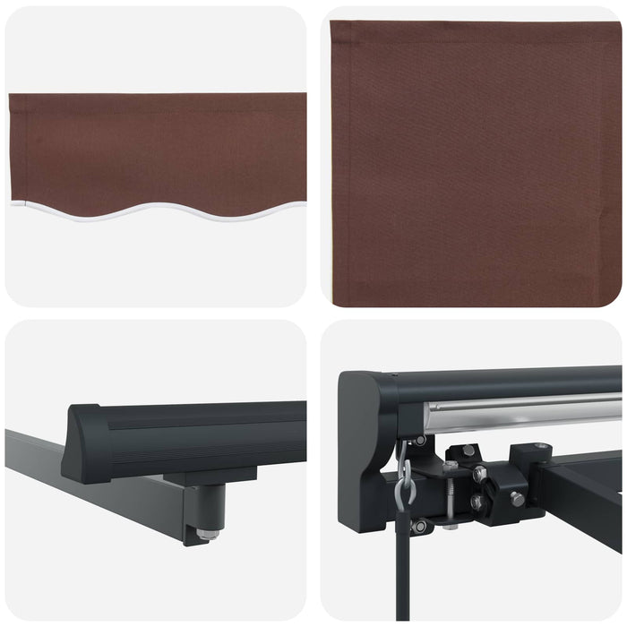 Cortina Retractabilă Maro 400 × 300 cm Aluminiu și țesătură - WALTI WALTI