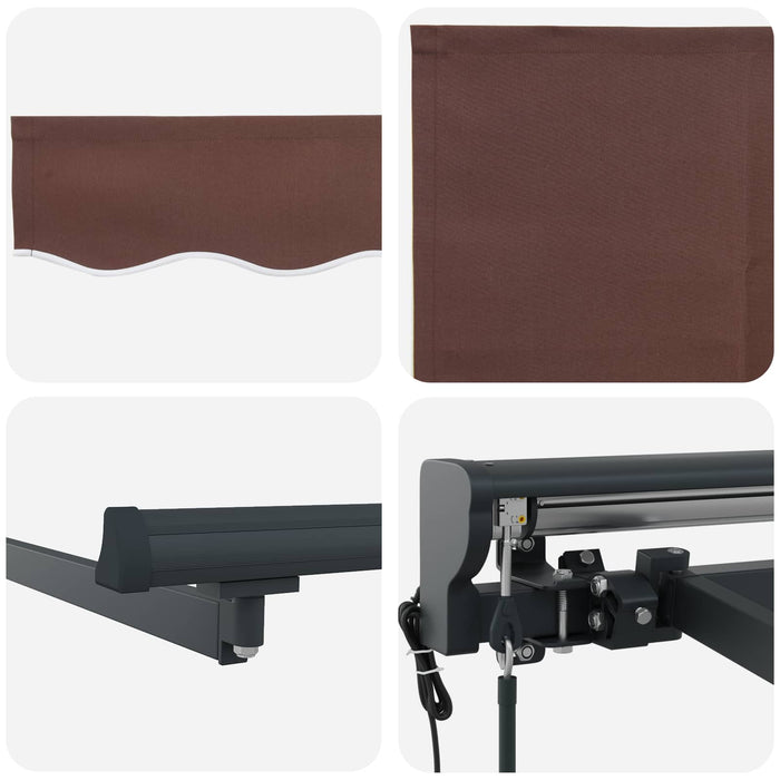 Cortina Retractabilă Maro 400 × 300 cm Aluminiu și țesătură WALTI