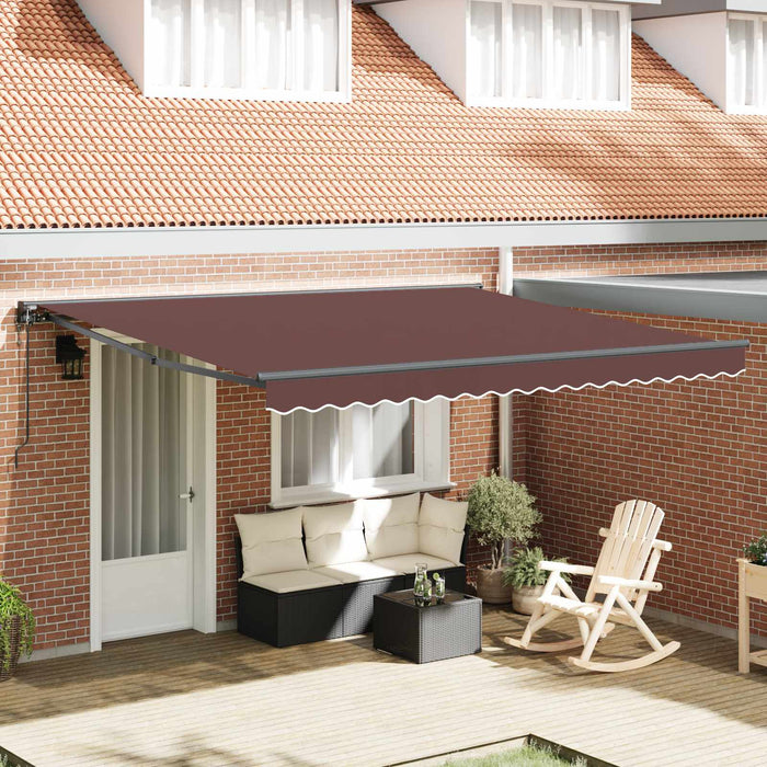 Cortina Retractabilă Maro 400 × 300 cm Aluminiu și țesătură WALTI