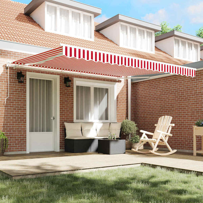Cortina Retractabilă Manual Roșu și Alb 400 × 300 cm țesătură - WALTI WALTI