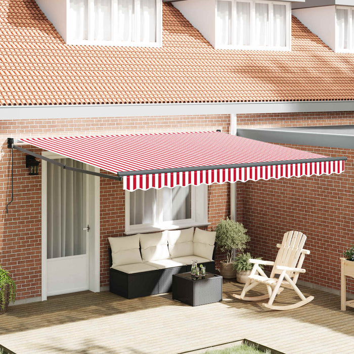 Cortina Retractabilă Manual Roșu și Alb 400 × 300 cm - WALTI WALTI