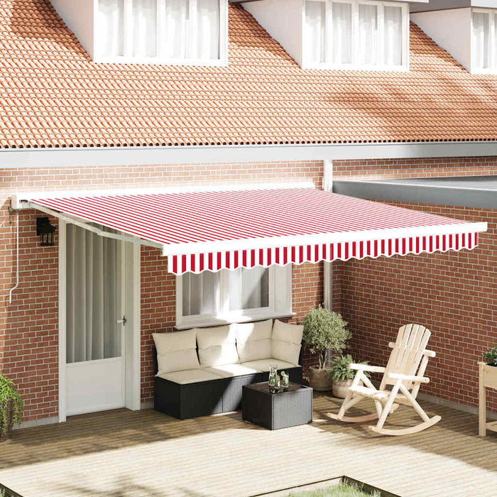 Tenda retractabilă automată cu dungi roșii și albe 400x300 cm - WALTI WALTI