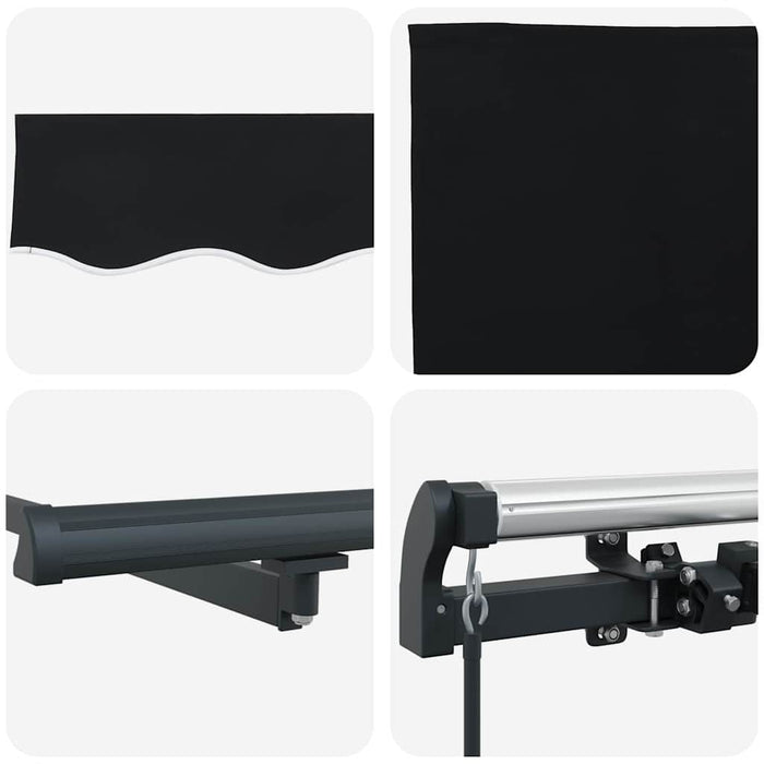 Cortina Retractabilă Manual Negru 400 × 300 cm Poliester - WALTI WALTI
