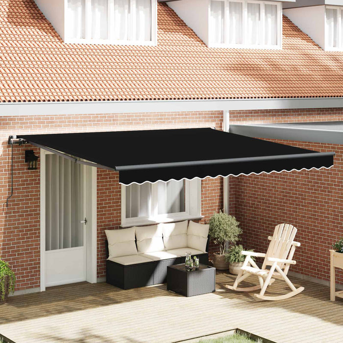 Copertină retractabilă Negru 400 × 300 cm Poliester și Aluminiu WALTI