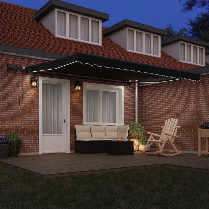 Copertină retractabilă Negru 400 × 300 cm Țesătură și Aluminiu WALTI