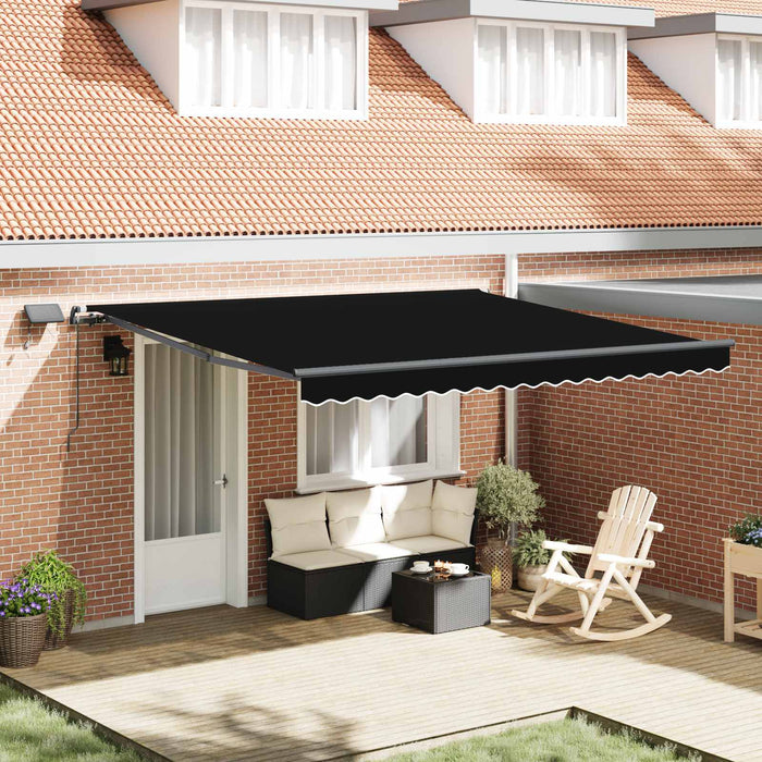 Copertină retractabilă Negru 400 × 300 cm Țesătură și Aluminiu WALTI