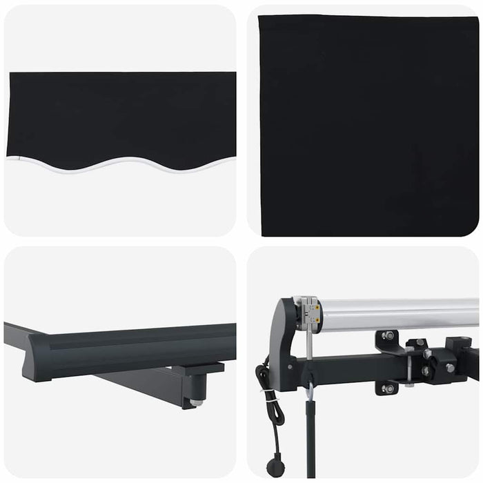 Copertină retractabilă Negru 400 × 300 cm Țesătură și Aluminiu WALTI