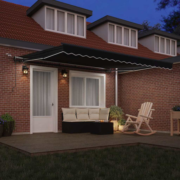 Copertină retractabilă Negru 400 × 300 cm Poliester WALTI