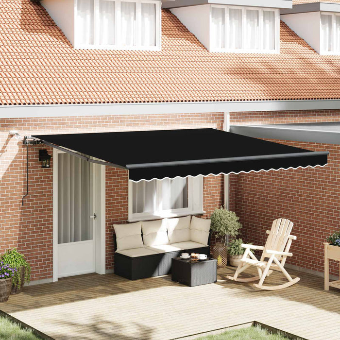 Copertină retractabilă Negru 400 × 300 cm Poliester WALTI