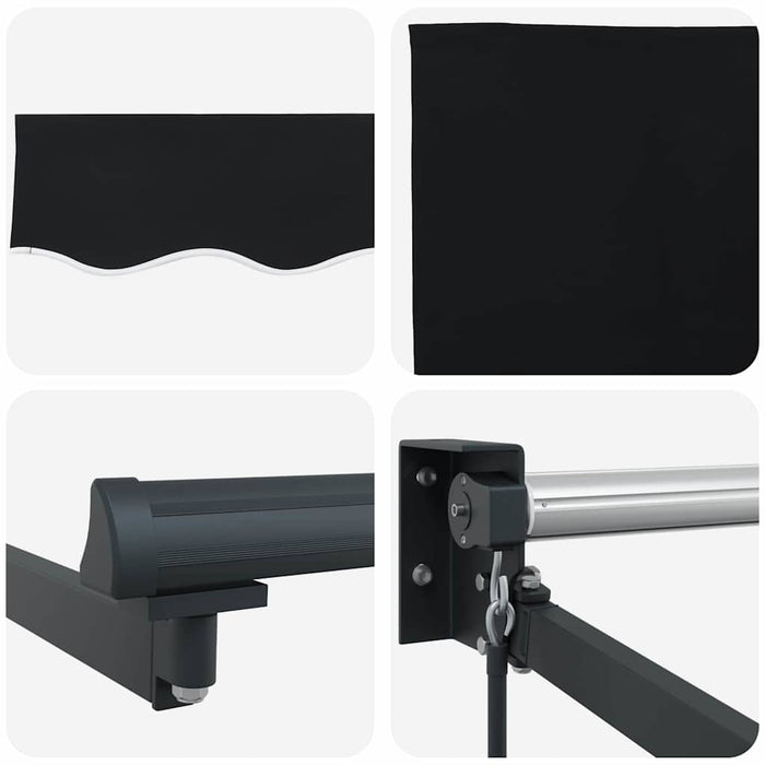 Cortina Retractabilă Negru 400 × 300 cm Poliester și Aluminiu - WALTI WALTI