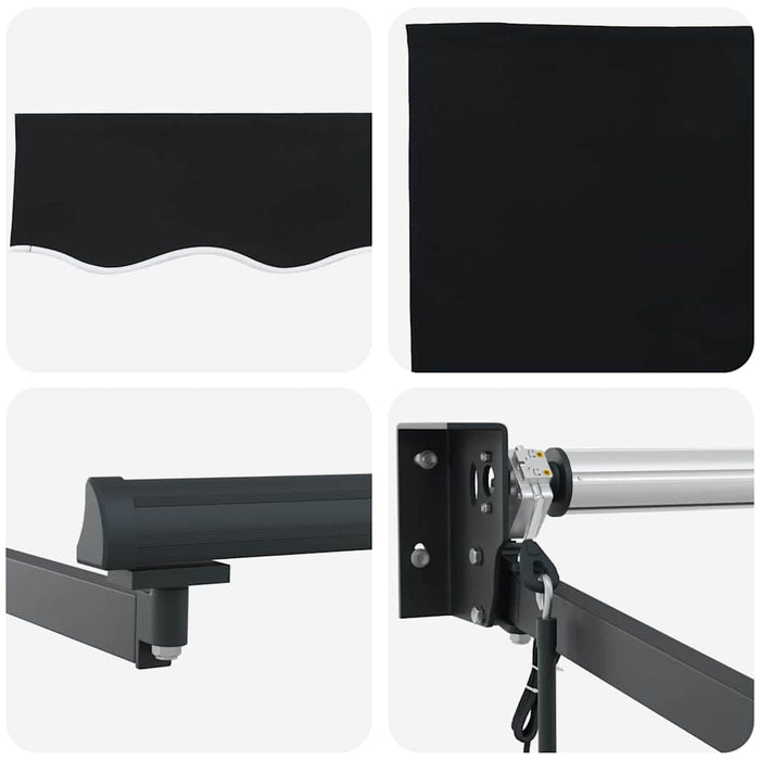 Cortina Retractabilă Negru 400 × 300 cm Poliester și Aluminiu - WALTI WALTI