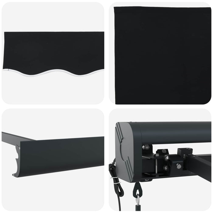 Copertină Negru 400 x 300 x 165 cm Poliester și Aluminiu - WALTI WALTI