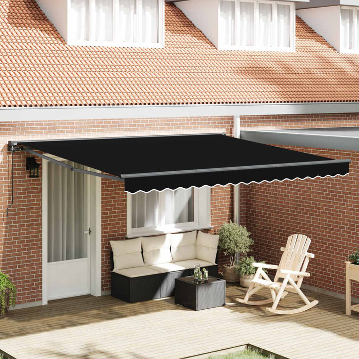 Cadru de copertină Negru 400 × 300 cm Poliester cu Acoperire PU WALTI