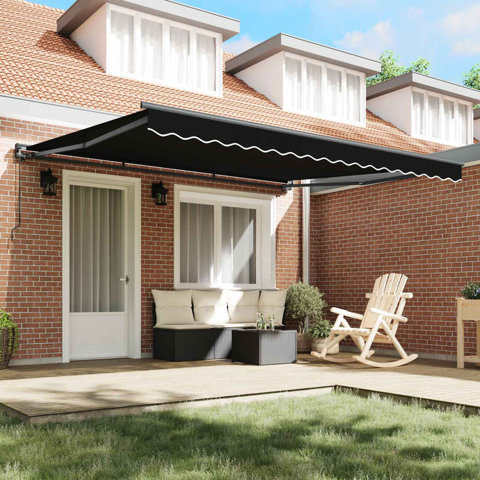 Cadru de copertină Negru 400 × 300 cm Poliester cu Acoperire PU WALTI