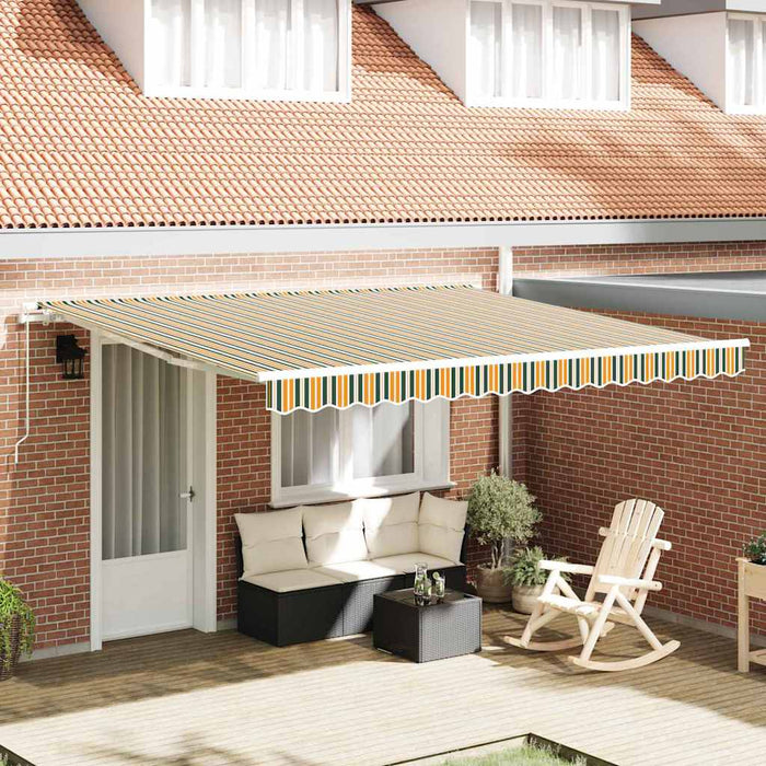 Marchiză retractabilă manuală Verde și Galben 400x300 cm - WALTI WALTI