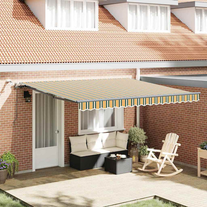 Markiză Retractabilă Automată vidaXL cu LED Verde și Galben 400x300 cm - WALTI WALTI