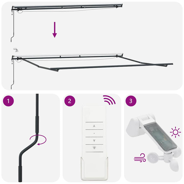 Markiză Retractabilă Automată vidaXL cu LED Verde și Galben 400x300 cm - WALTI WALTI