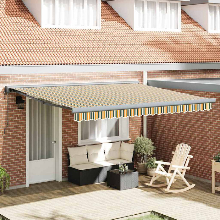 Markiza Retractabilă Automată Verde și Galben 400x300 cm - WALTI WALTI