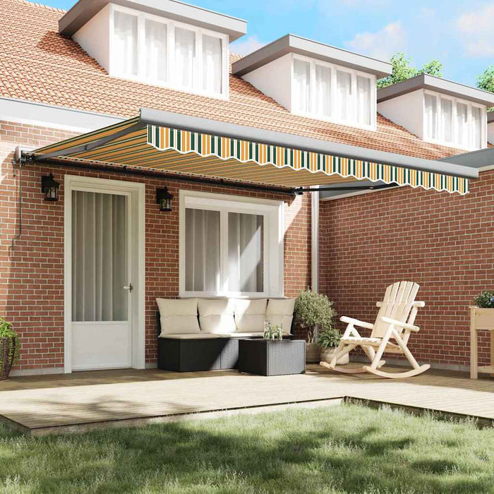 Markiza Retractabilă Automată Verde și Galben 400x300 cm - WALTI WALTI