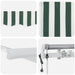 Cort electric retractabil Verde și alb 400 × 300 cm - WALTI WALTI