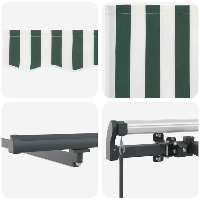 Cortina Retractabilă Manual Verde și alb 400 ×300 cm țesătură - WALTI WALTI