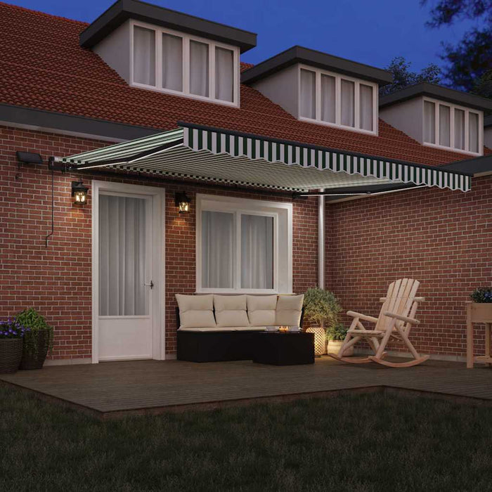 Cortina Retractabilă Manual Verde și alb 400 ×300 cm țesătură - WALTI WALTI