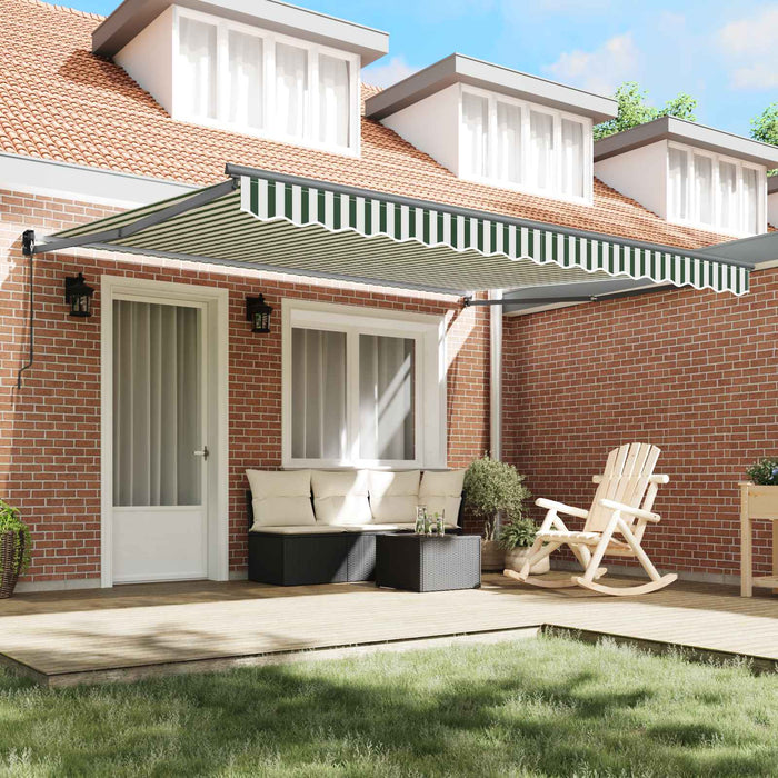 Cortina Retractabilă Manual Verde și alb 400 × 300 cm - WALTI WALTI