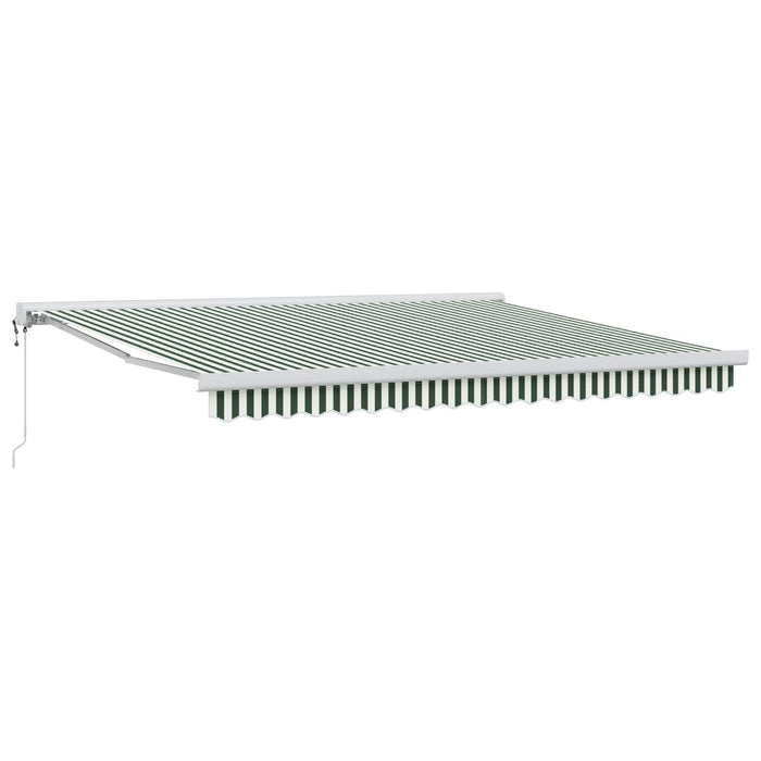 Cortina Retractabilă Verde și alb 400 × 300 cm Stofă și Metal - WALTI WALTI
