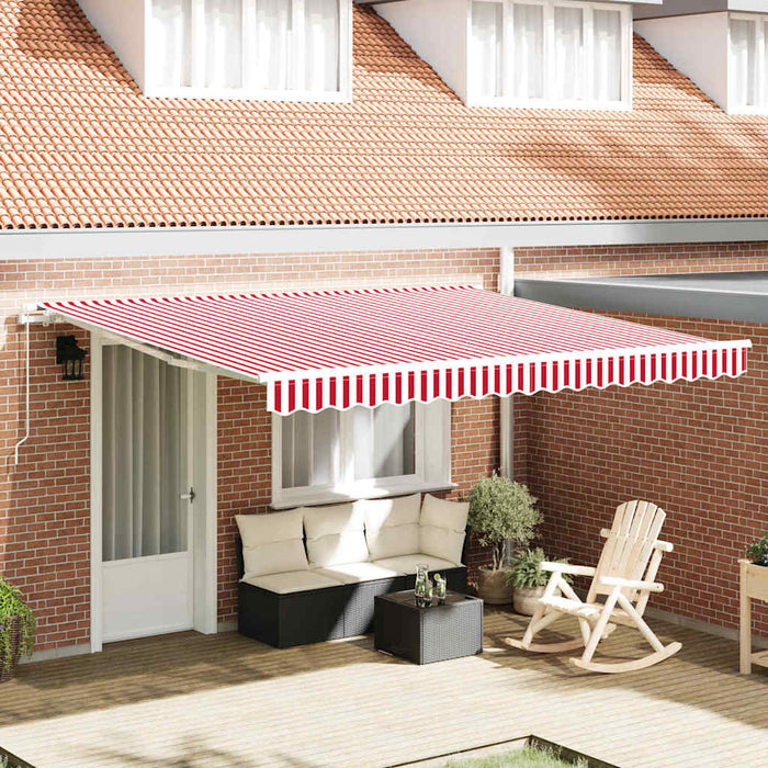 Cortina Retractabilă Manual Roșu și Alb 400 × 350 cm - WALTI WALTI