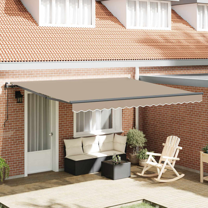 Cortina Retractabilă Bej 400 × 350 cm Țesătură și Aluminiu - WALTI WALTI