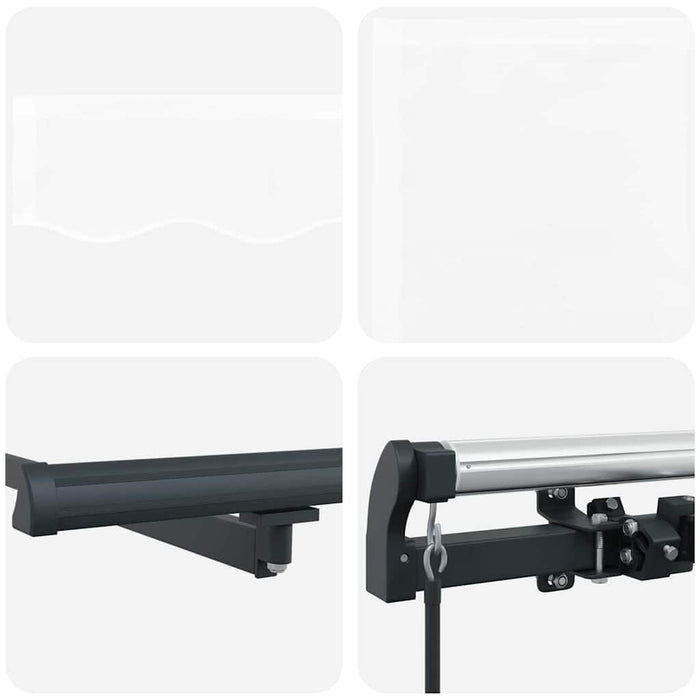 Umbrelă retractabilă albă Alb 400 × 350 cm Poliester și metal - WALTI WALTI