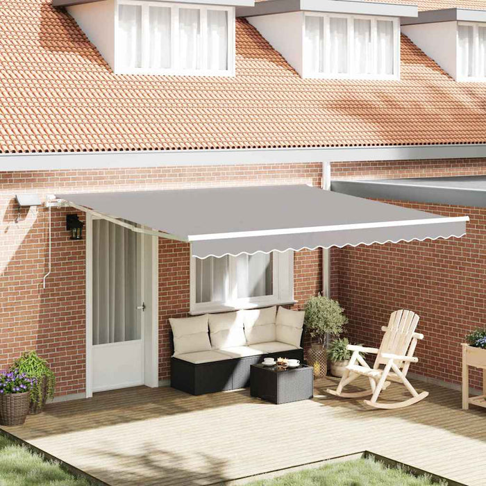 Cortina Retractabilă cu Manual Gri deschis 400 ×350 cm țesătură - WALTI WALTI
