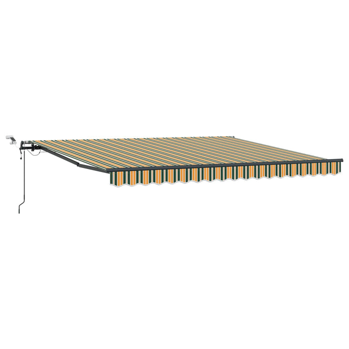 Copertină retractabilă Verde și galben 400 × 350 cm Poliester WALTI