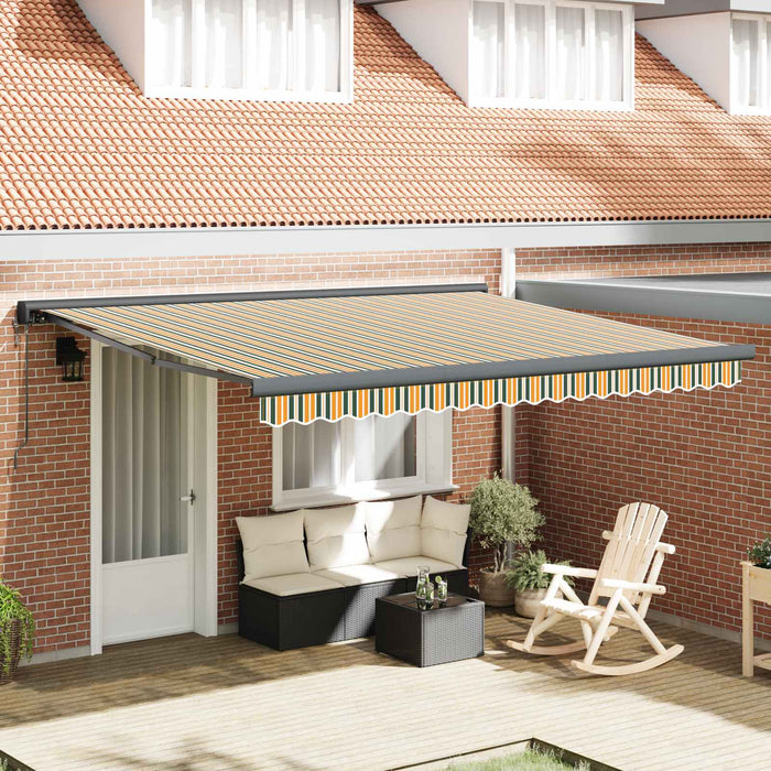 Cortina Retractabilă Manual Verde și alb 400 ×350 cm țesătură - WALTI WALTI