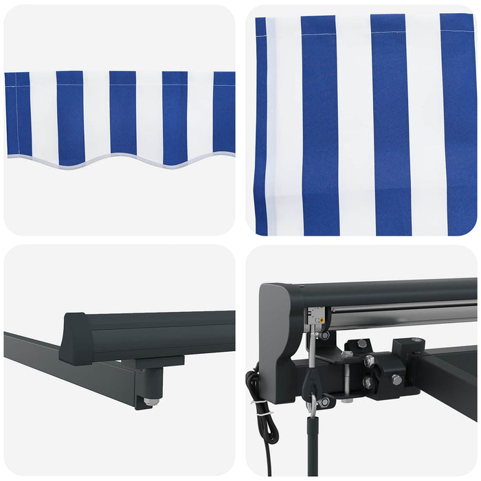 Cortina Retractabilă Albastru și Alb 450 × 300 cm - WALTI WALTI