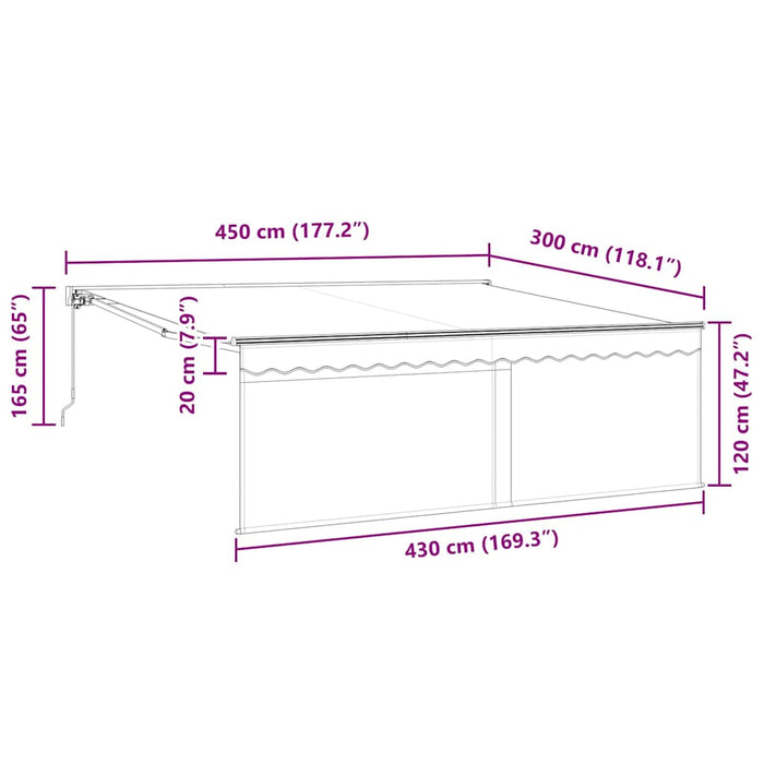 Cortina Retractabilă Manual Antracit 450 × 300 cm țesătură - WALTI WALTI