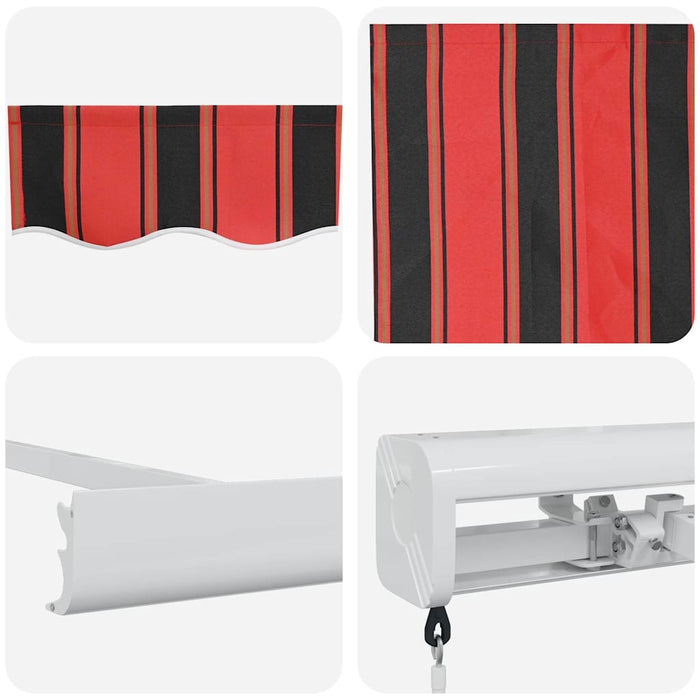 Cortina Retractabilă Roșu și Negru 450 × 300 cm Stofă și Metal - WALTI WALTI