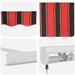 Cortina Retractabilă Roșu și Negru 450 × 300 cm Stofă și Metal - WALTI WALTI