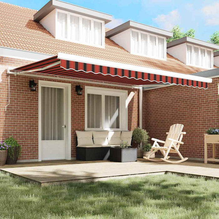 Cortina Retractabilă Roșu și Negru 450 × 300 cm Stofă și Metal - WALTI WALTI